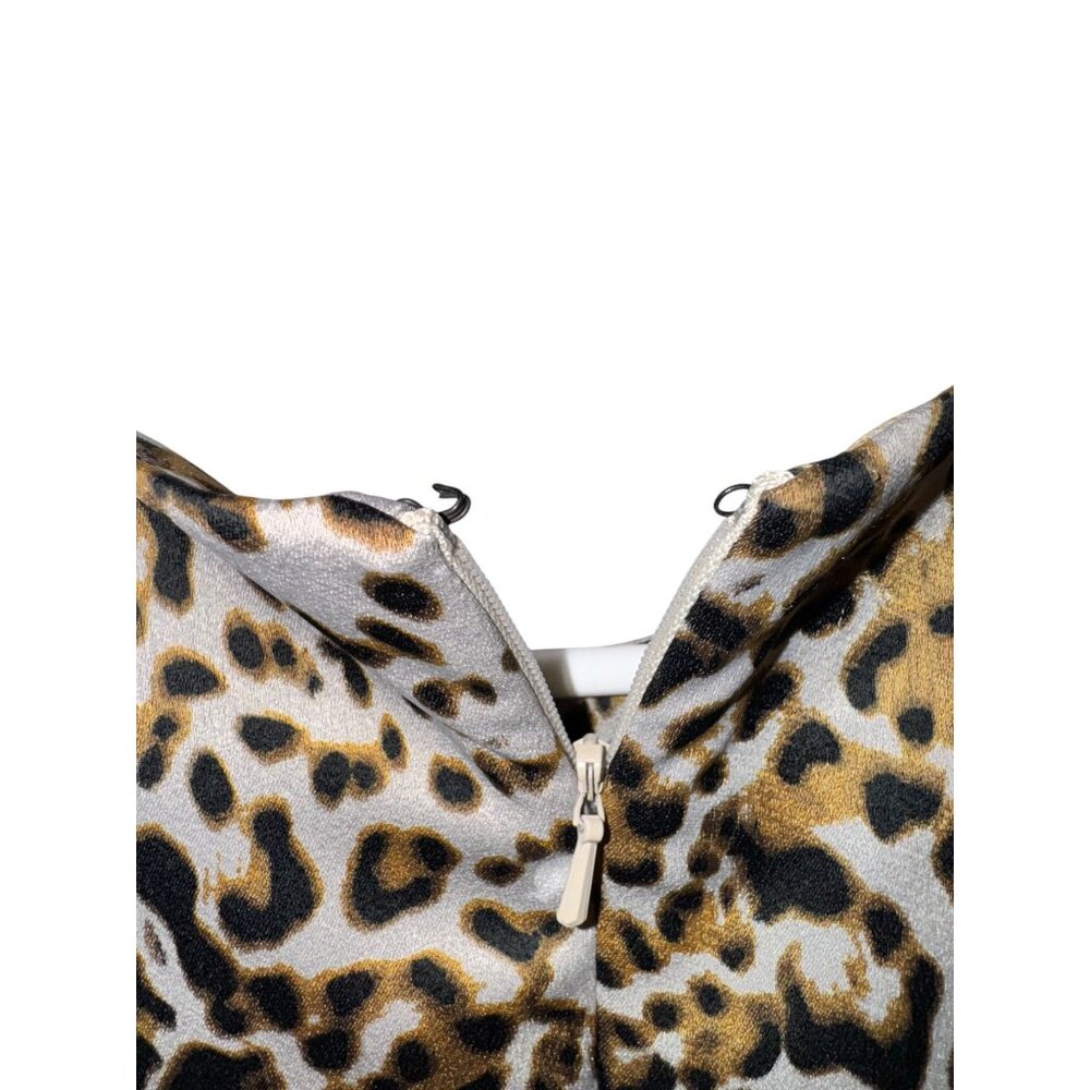 Banana Republic Womens Animal Print Dress Size 2 Leopard Pattern Short Sleeve - Picture 6 of 9